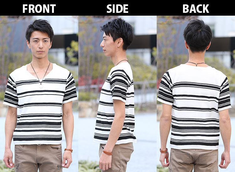 ランダムボーダーサマーニット×タンクトップ　２点セット