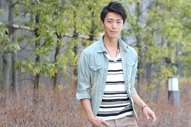 ランダムボーダーサマーニット×タンクトップ　２点セット