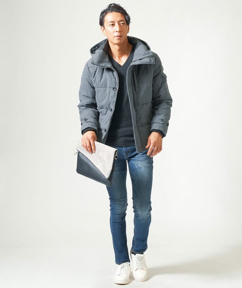 ランダムテレコ編みVネック長袖 ２枚セット