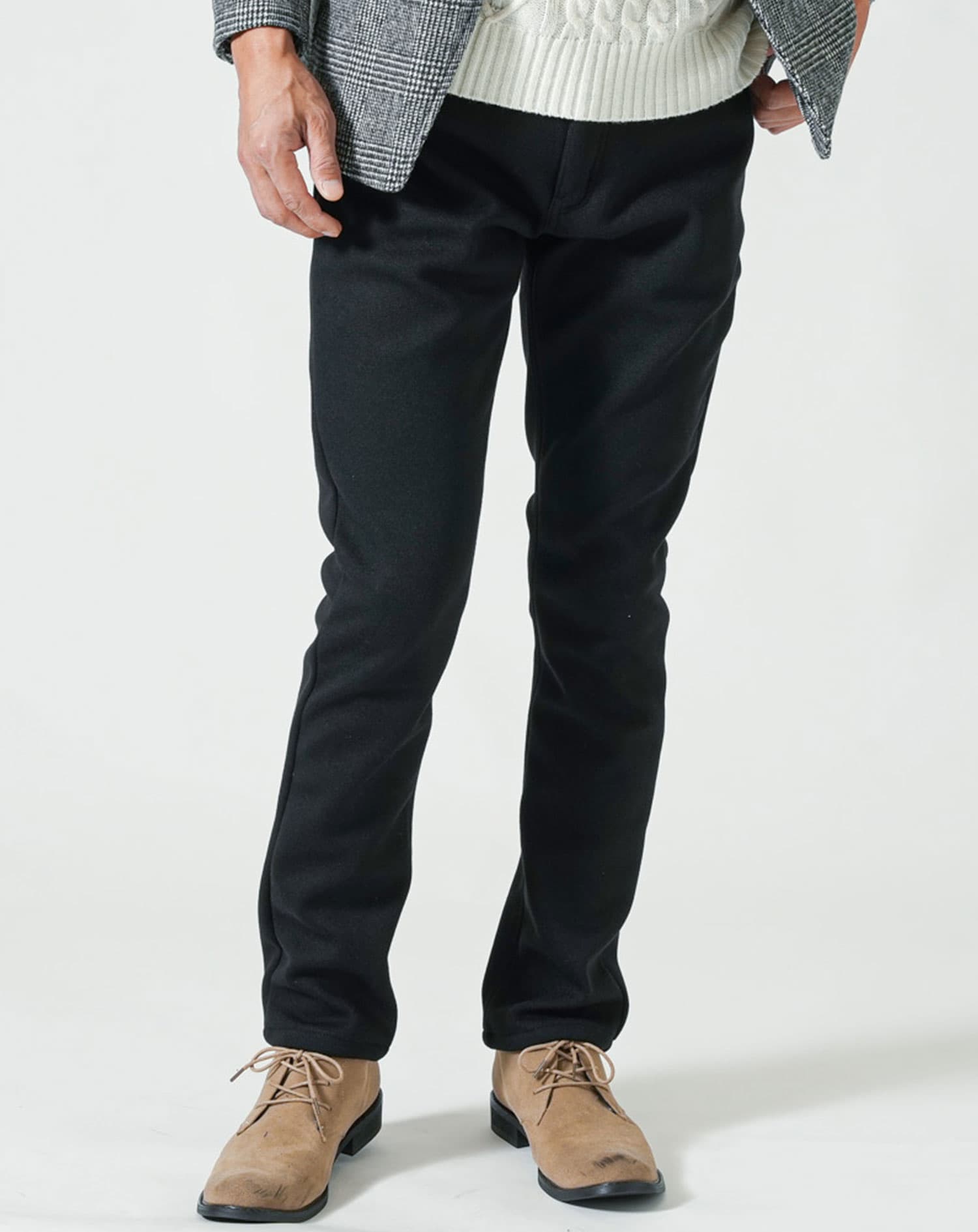 裏フリース極暖スリム見えパンツ