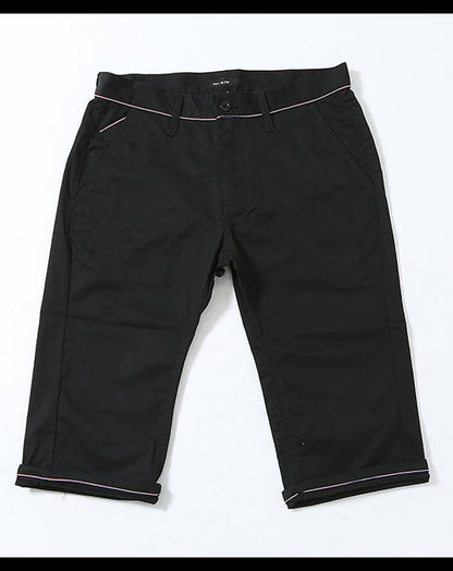 トリコロールパイピングデザインクロップドパンツ