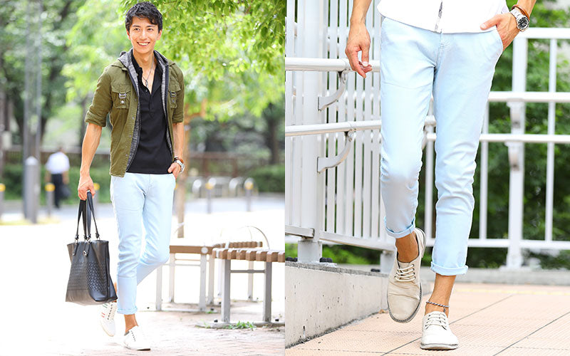 シンプルデザイン美シルエットアンクルカラーパンツ