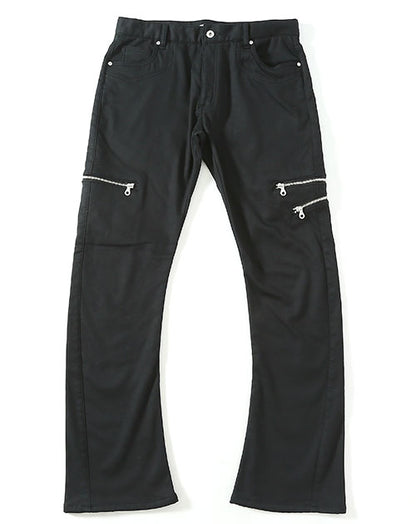 3ジップ裏地フリースストレッチチノパンツ