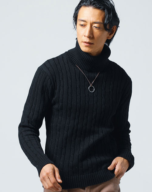 黒タートルネック メンズ 秋/冬/春 【40代50代30代におすすめ
