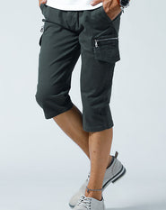 ジップデザインカーゴクロップドパンツ