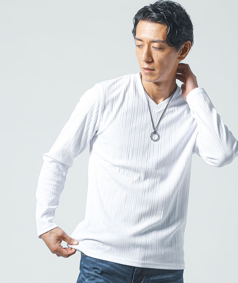 40代メンズ3点コーデセット　チャコーる長袖テーラードジャケット×白長袖Tシャツ×スリムデニムパンツ