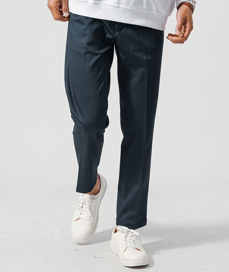 40代メンズ3点コーデセット　セットアップ ネイビー長袖テーラードジャケット×白長袖Tシャツ×ネイビースラックスパンツ