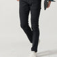 40代メンズ3点コーデセット　ネイビーデニムジャケット×白長袖Tシャツ×黒スリムチノパンツ