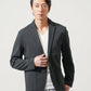 40代メンズ3点コーデセット　黒長袖テーラードジャケット×白長袖Tシャツ×グレースリムチノパンツ