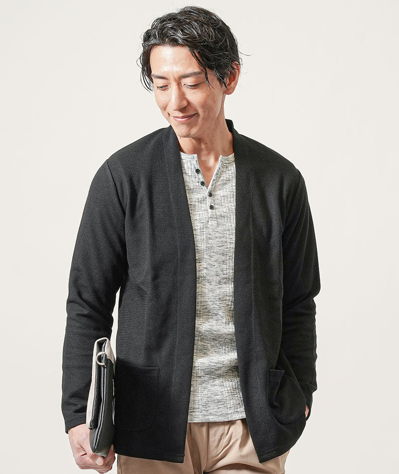 40代 メンズ コーデセット 春秋 3点全身コーデ カーディガン ヘンリー
