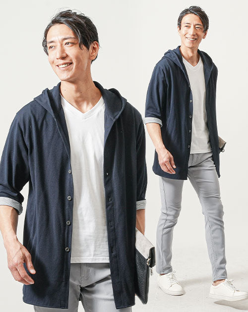 40代 メンズ コーデセット パーカー コーデ 春夏 きれいめカジュアル
