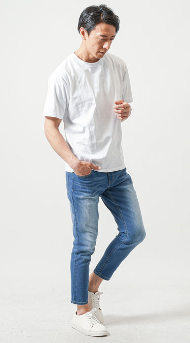 夏の涼しげスキニージーンズコーディネート