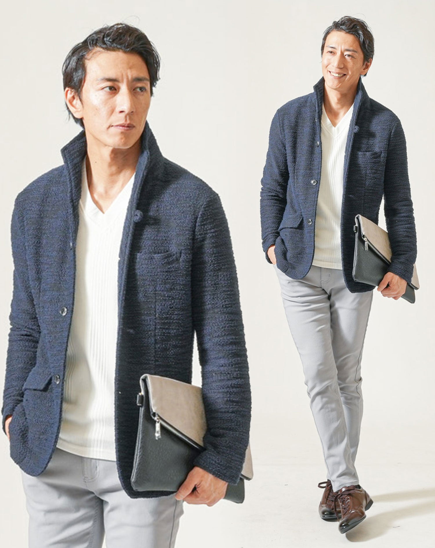 【グレー色のパンツ】を使った「正解コーデ」の作り方紹介！ 1