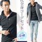 40代メンズ夏服全身3点コーデセット　チャコールグレー7分袖ロングパーカー×黒半袖ポロシャツ×ブリーチアンクルデニムパンツ