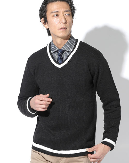 7GVネックチルデンニットセーター Biz