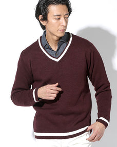 7GVネックチルデンニットセーター Biz