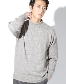エシカルリサイクルポリエステルモックネックストレッチニット