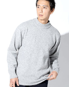 エシカルリサイクルポリエステルモックネックストレッチニット