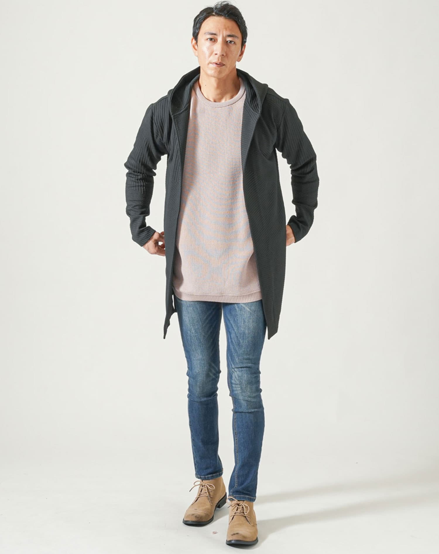 ドルマンスリーブゆったり長袖クルーネックニット