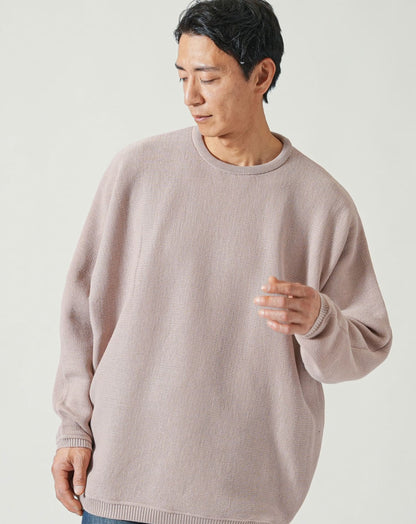 ドルマンスリーブゆったり長袖クルーネックニット