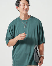 接触冷感ドルマンスリーブオーバーサイズ半袖クルーネックＴシャツ