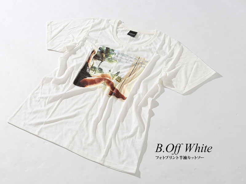 フォトプリント半袖カットソー