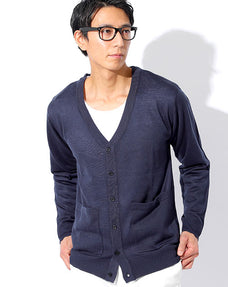 ドライタッチシンプルVネックニットカーディガン