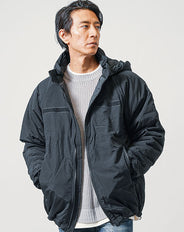 オーバーサイズフード付きミリタリー中綿ジャケット