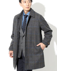 ウール混ステンカラーカジュアルコート