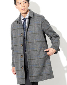 ウール混ステンカラーカジュアルコート