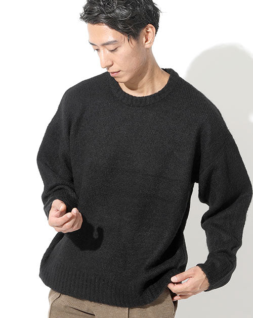 ヤクタッチローゲージルーズシルエットニットセーター Biz