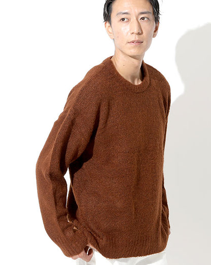 ヤクタッチローゲージルーズシルエットニットセーター Biz