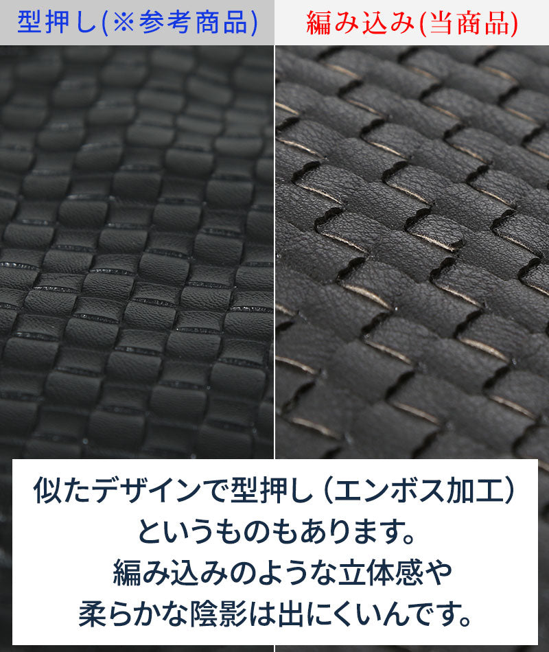 PUレザー編み込みデザインファスナー付きトートバッグ