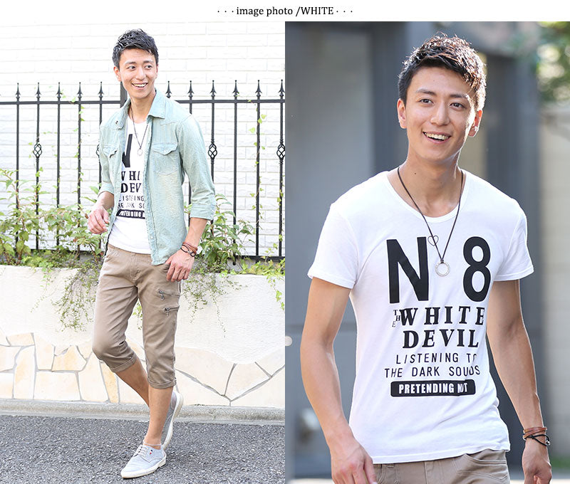 ハート使いデザイン半袖カットソー