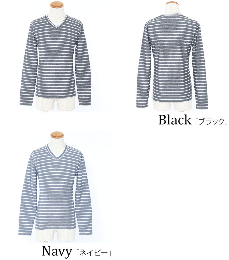 タックボーダーデザインフェイクレイヤードカットソー