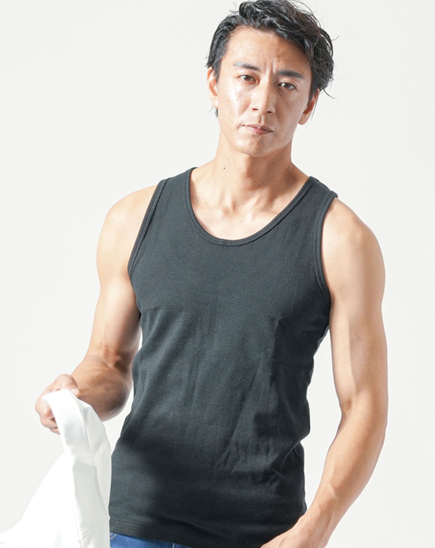 ストレッチ タンクトップ スパンフライス素材スリムストレッチタンクトップタンクトップ