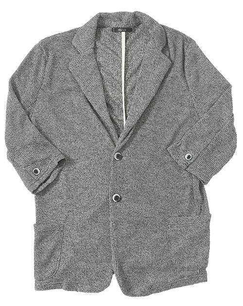 「セール品」タック編みデザインニットソー７分袖テーラードジャケット
