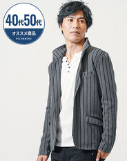 40代・50代の方におすすめワイヤー入り長袖イタリアンスタンドカラージャケット