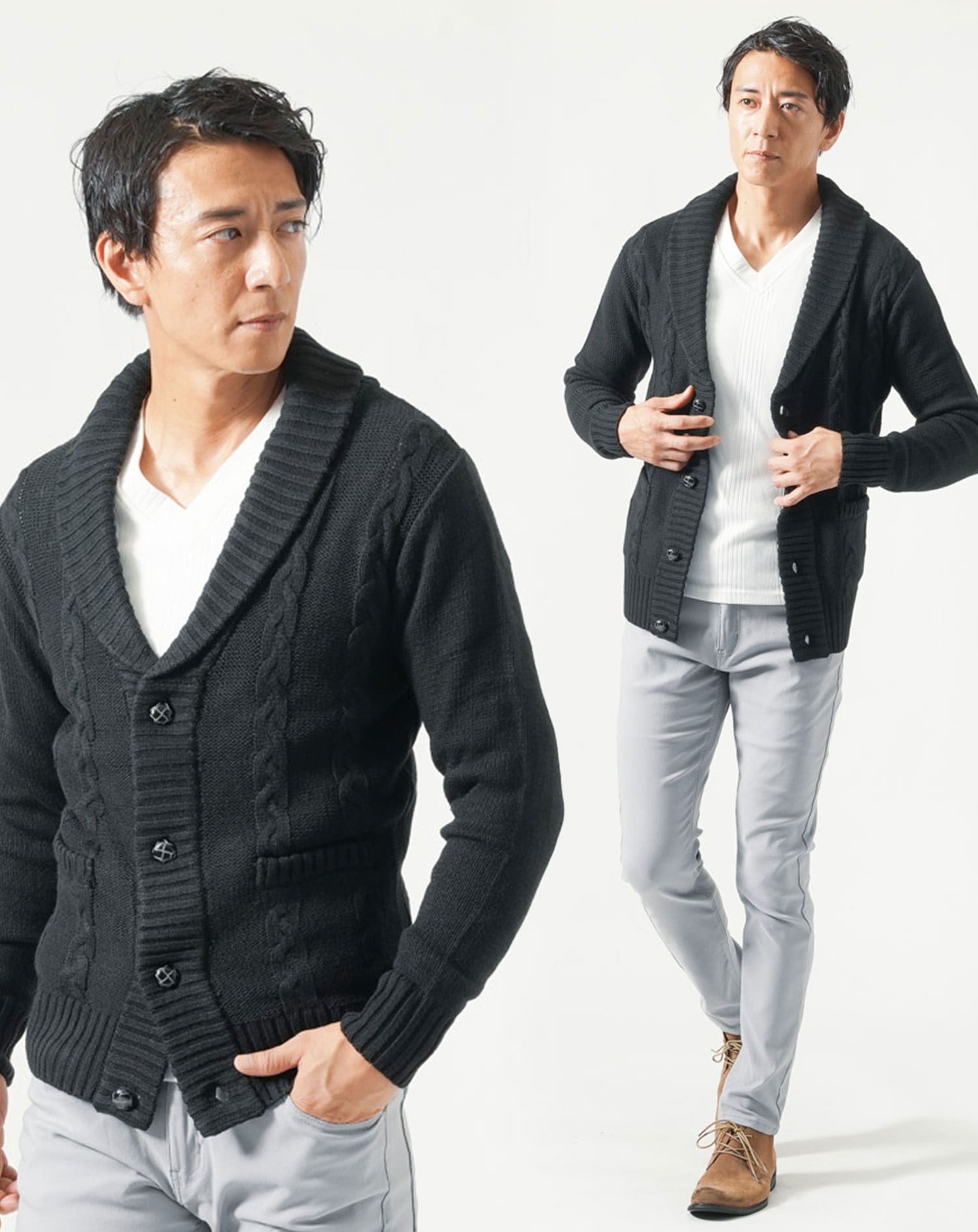 メンズ服アクセサリー含む37点セットまとめ売り コーデ売り アウター入カジュアル 40代メンズ秋服全身3点コーデセット 黒テーラードジャケット×黒