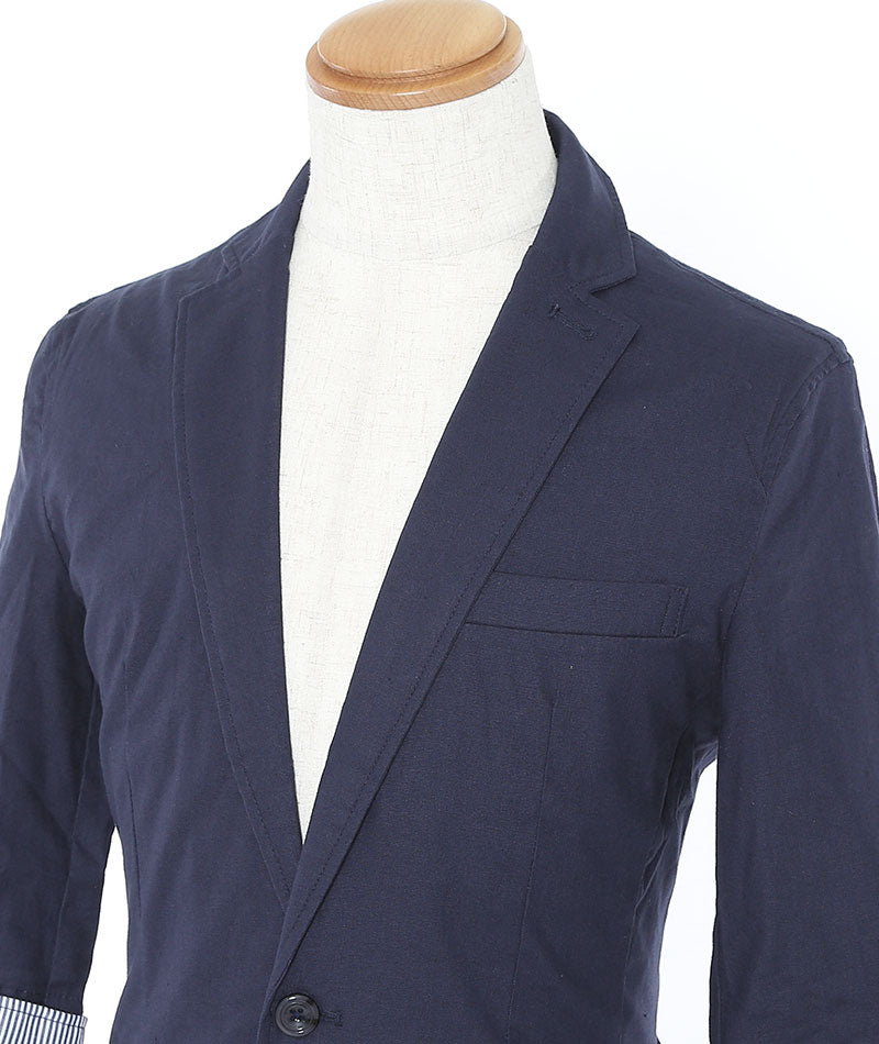 40代・50代の男性におすすめ綿麻ストレッチ素材５分袖サマーテーラードジャケット