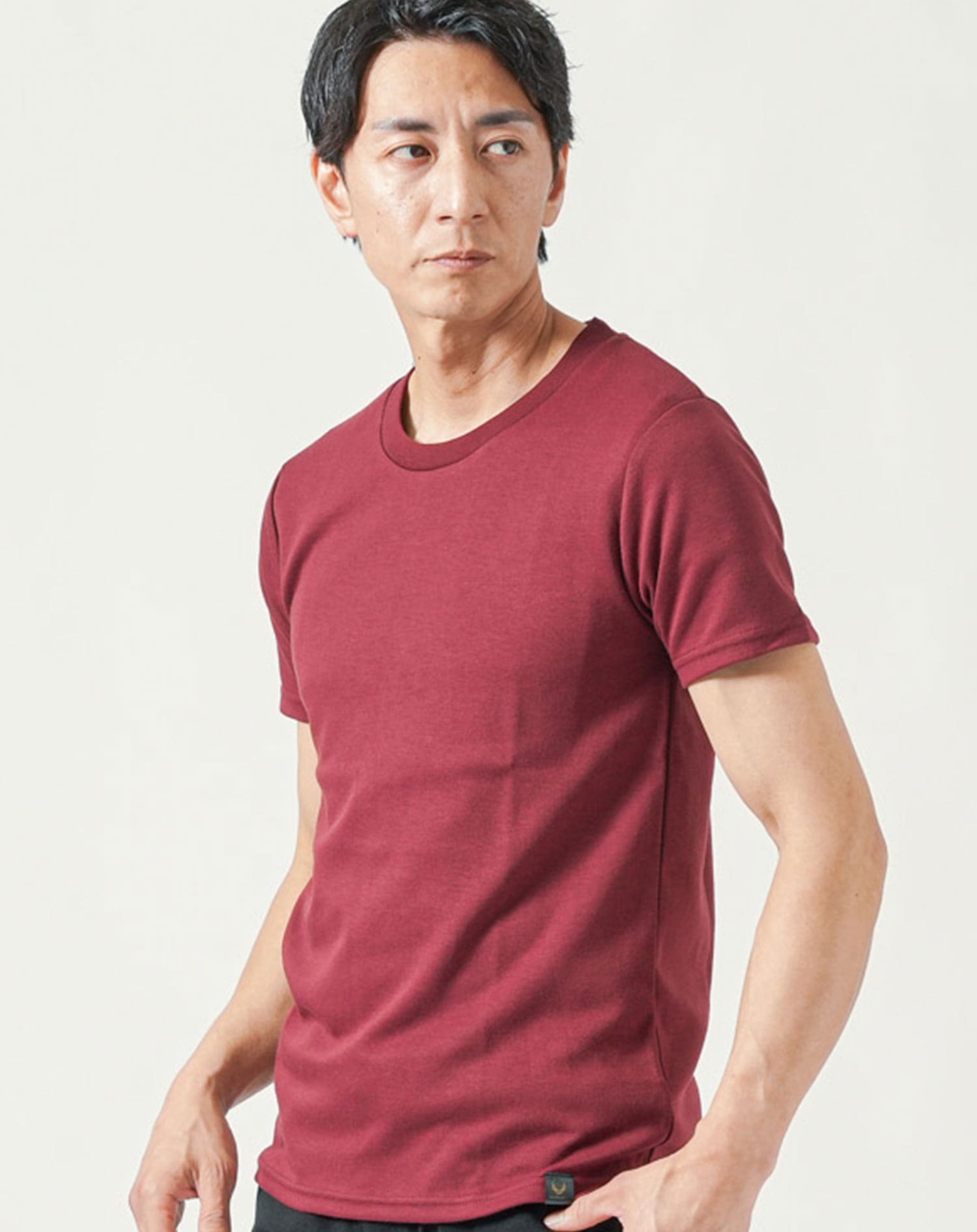 乳首が透けにくい厚手生地クルーネック・Vネック半袖Tシャツ