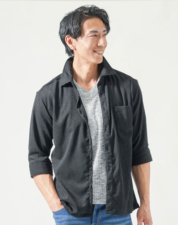 楊柳ストレッチ 7分袖シャツ