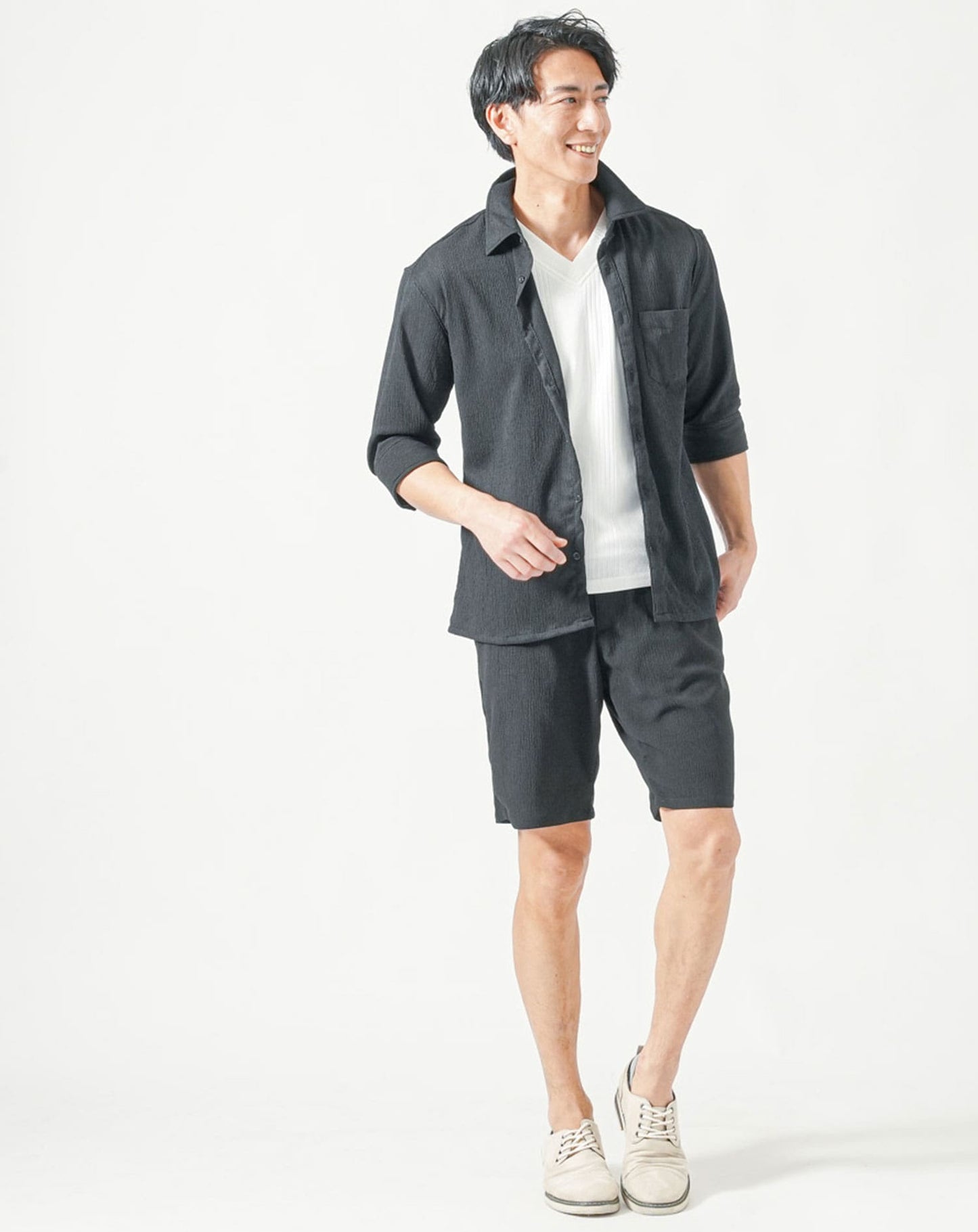 ブラック(ハーフパンツ)　H183cmW63kg 着用サイズ:Ｌ