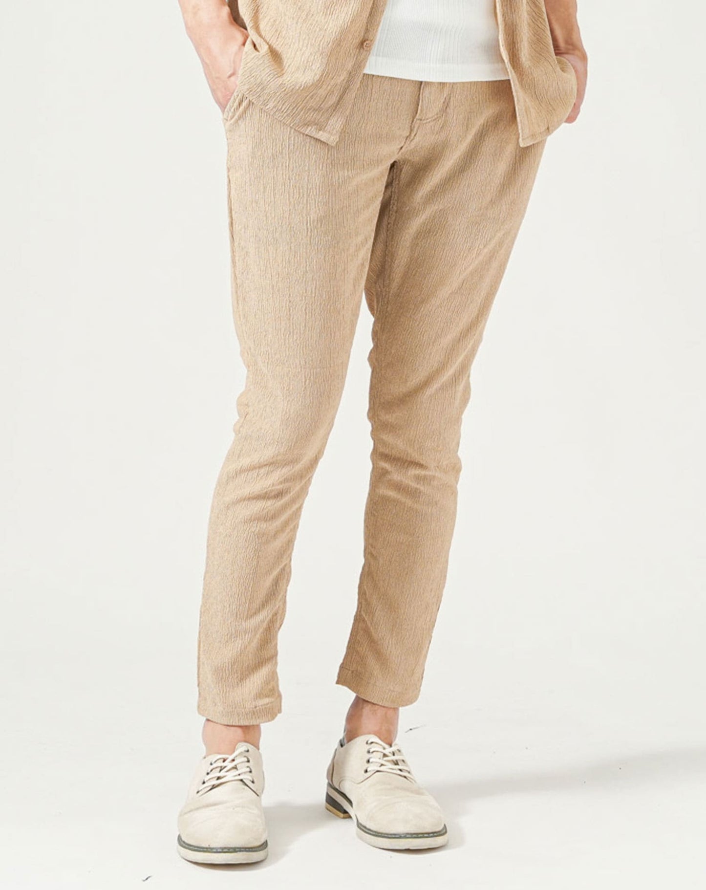 ベージュ(ロングパンツ)　H183cmW63kg 着用サイズ:Ｌ