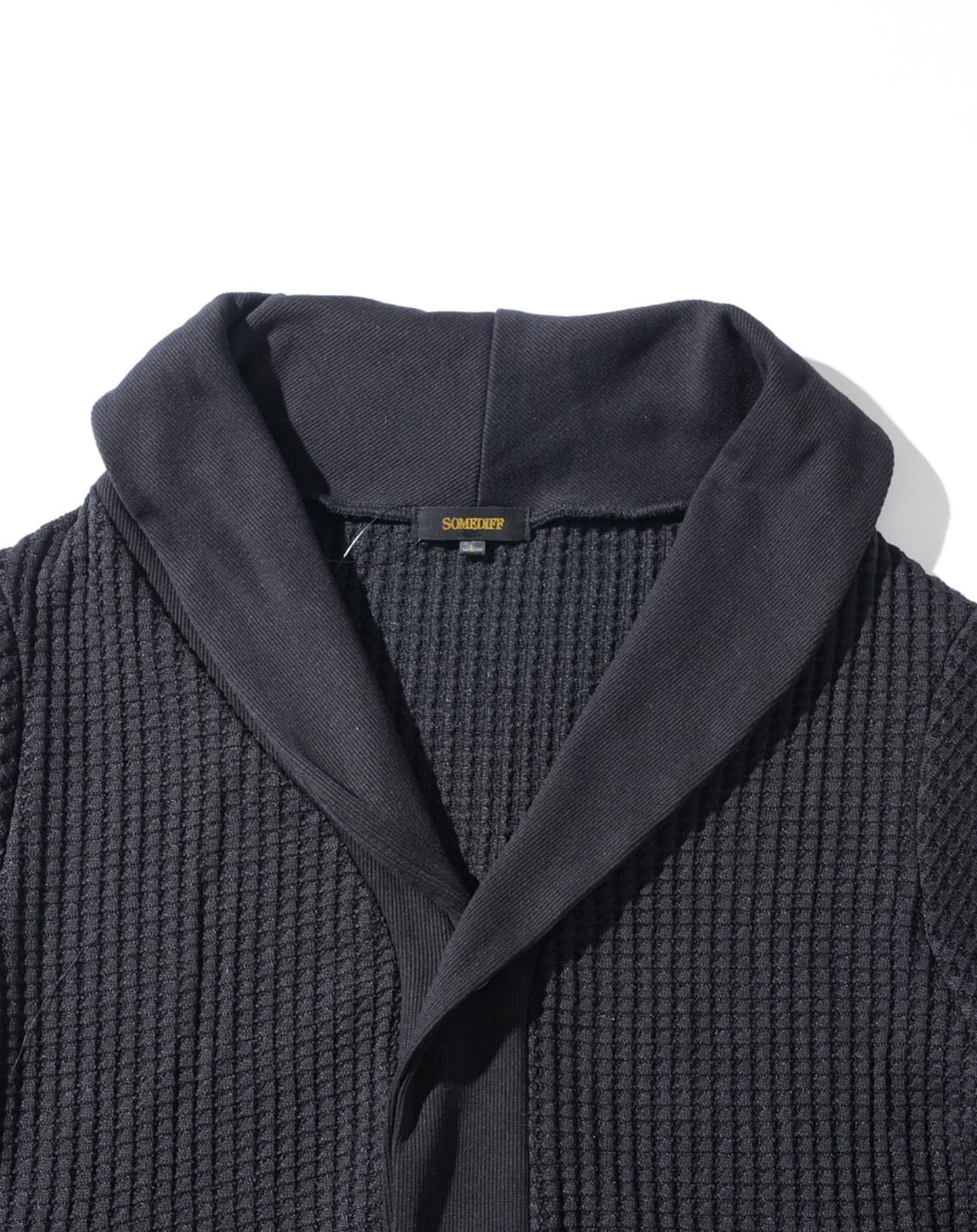 ワッフルショールカラーカーディガン