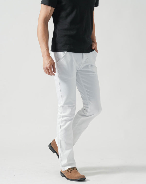 【脚長効果+3cmが期待できるこだわりシルエット】スキニーストレッチブーツカットチノパンツ