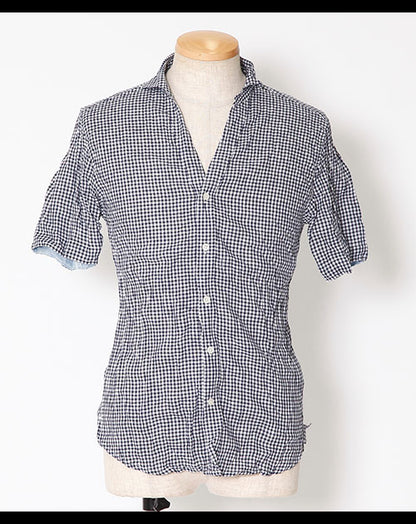 シワ加工半袖デザインシャツ