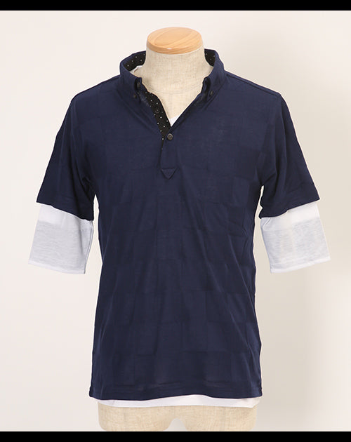 「半袖ポロシャツ」×「６分袖Ｔ」２枚セット