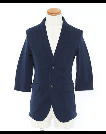 クールマックス素材鹿の子編み美シルエット７分袖テーラードジャケット