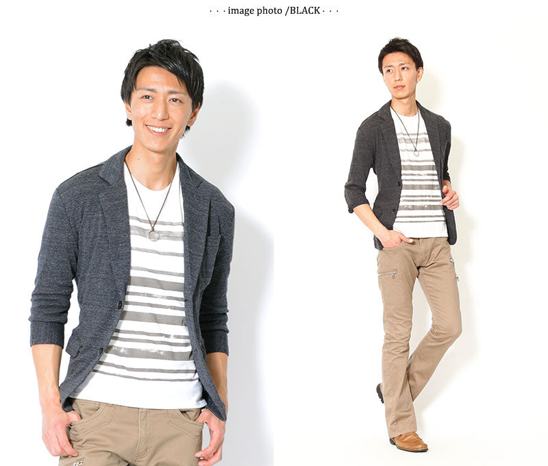 カット地７分袖テーラードジャケット